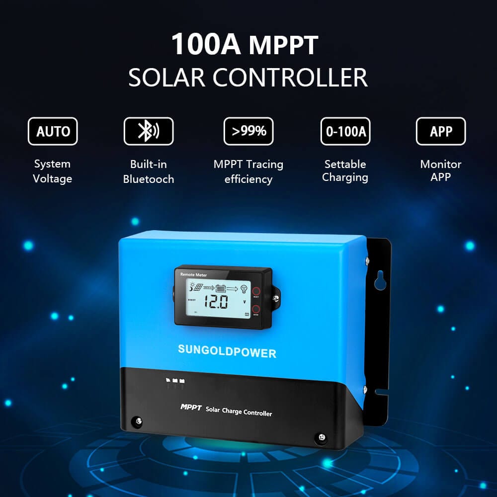 100 Amp MPPT Solar Charge Controller SunGoldPower MPPT
