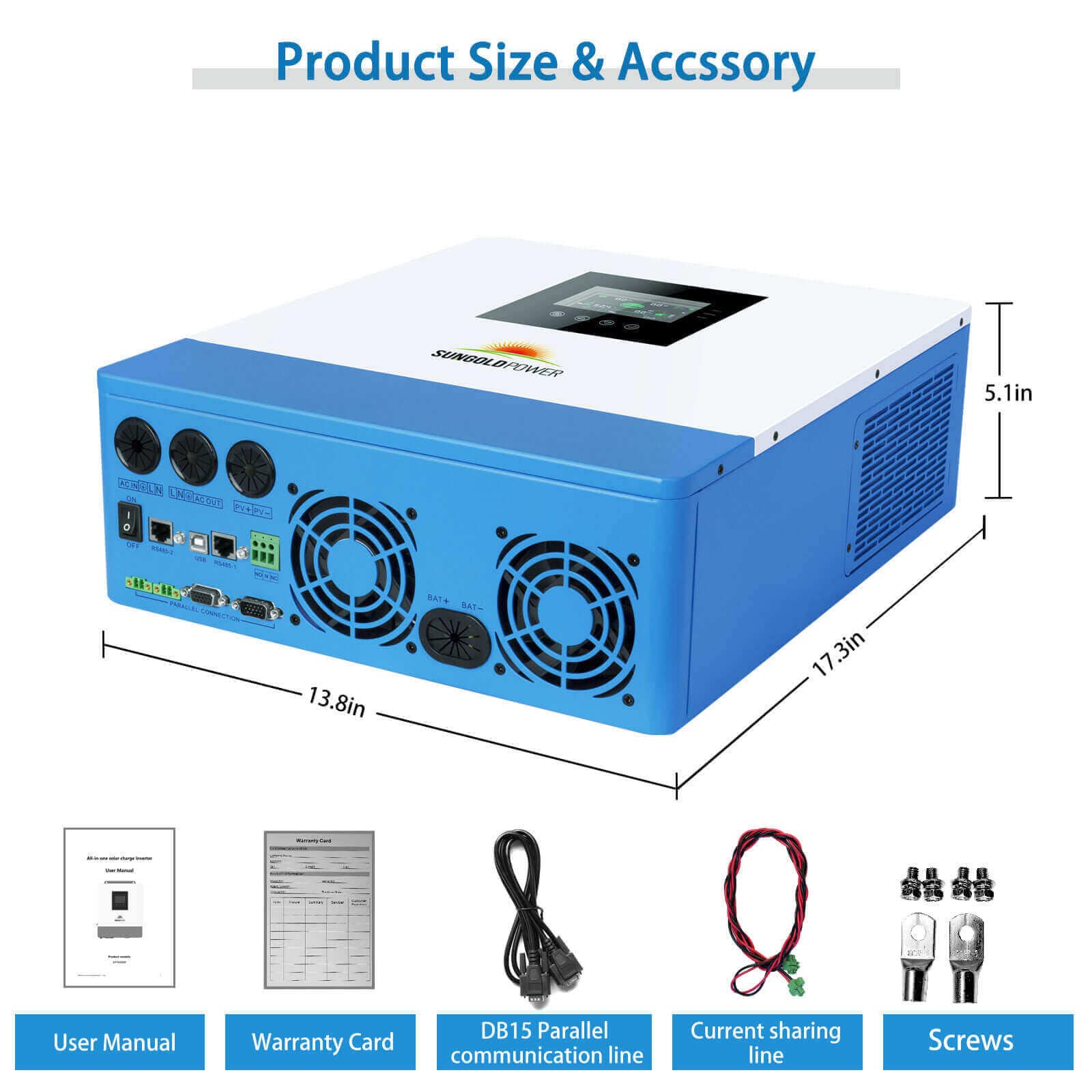 10000W 48V Solar Charger Inverter (2 Units Parallel) SunGoldPower Solar Charger Inverter