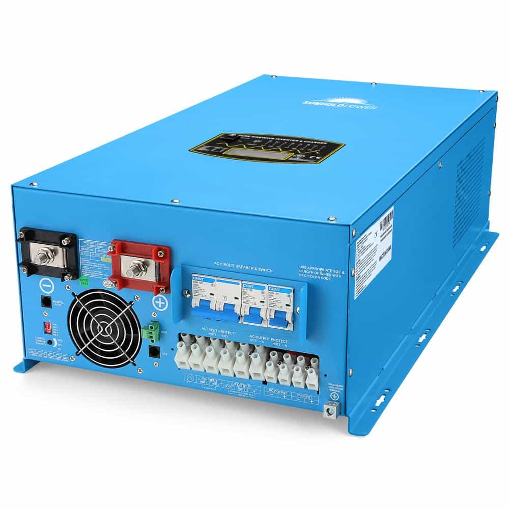 15000W 48V Split Phase Pure Sine Wave Inverter Charger SunGoldPower power inverter with solar controller