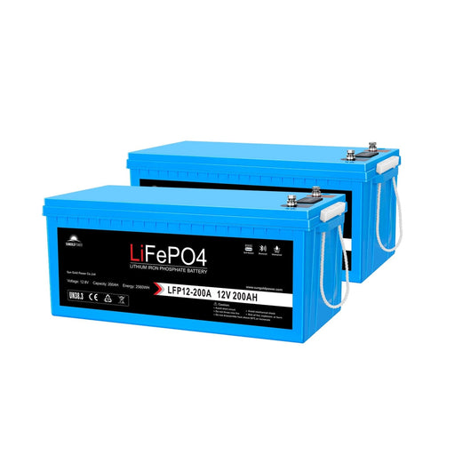 2 X 12V 200Ah LiFePo4 Deep Cycle Lithium Battery Bluetooth / Self-Heating / IP65 SunGoldPower Battery