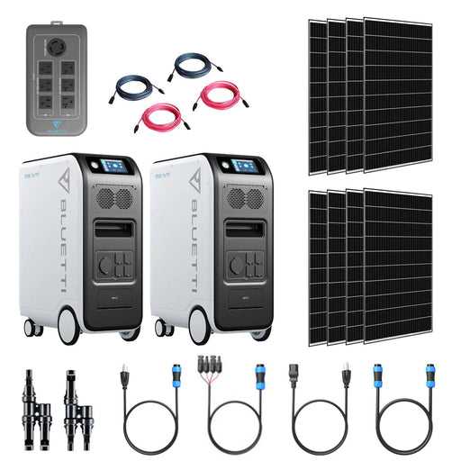 2 x BLUETTI EP500 Pro 6,000W 120/240V Output 10,200Wh Lithium Portable Power Station Kit | 8 x 335 Watt Mono Solar Panels Bluetti EP500 Kits EP500 PRO