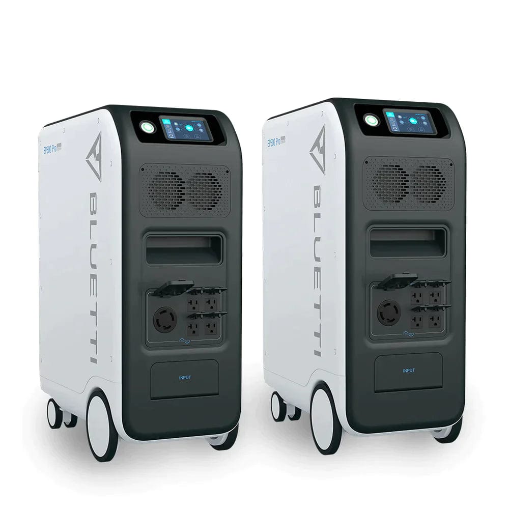 2 x BLUETTI EP500 Pro 6,000W 120/240V Output 10,200Wh Lithium Portable Power Station Kit | 8 x 335 Watt Mono Solar Panels Bluetti EP500 Kits EP500 PRO