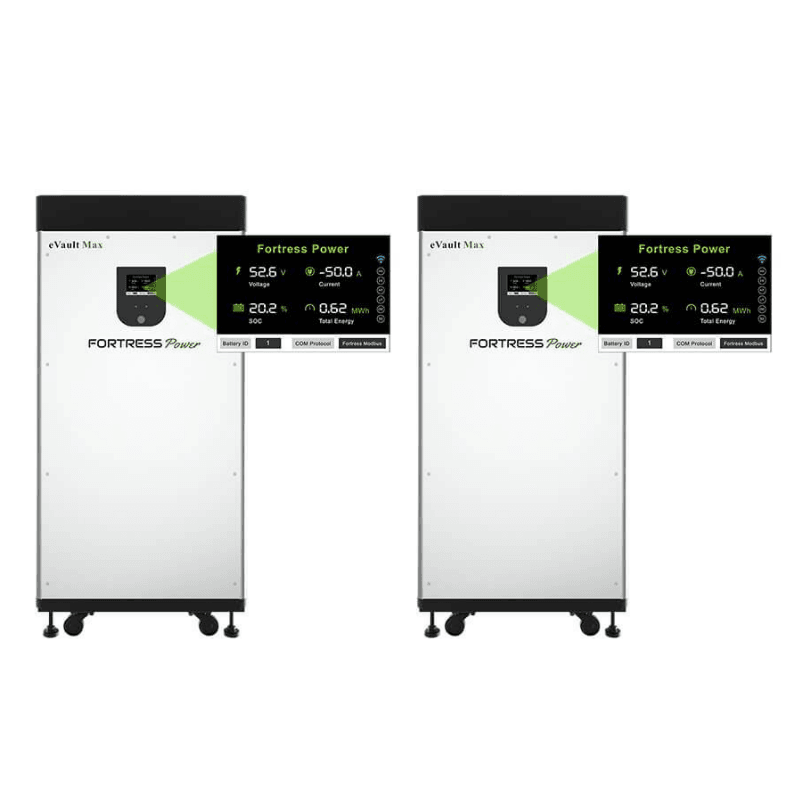 2 x Fortress Power eVault [MAX] 18.5kWh Batteries | 37kWh of Lithium Battery Bank | 10-Year Warranty Fortress Power Lithium Batteries