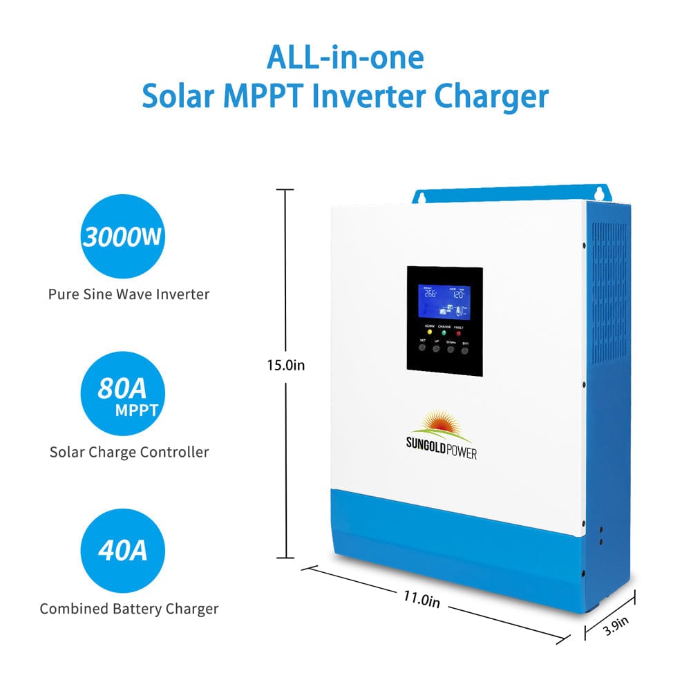 3000W 24V Solar Inverter Charger SunGoldPower Solar Charger Inverter