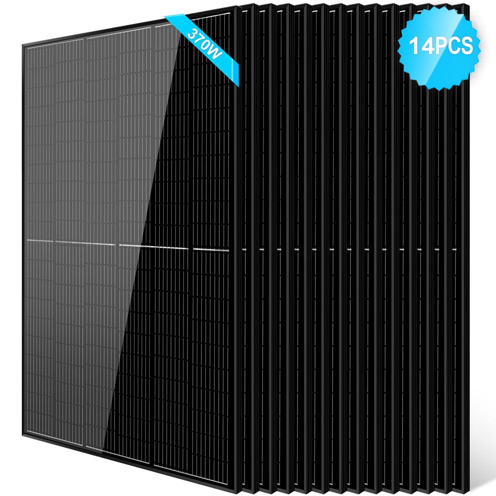 370W Mono Black PERC Solar Panel SunGoldPower 14pcs Monocrystalline Solar Panel