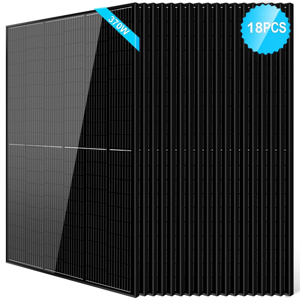 370W Mono Black PERC Solar Panel SunGoldPower 18pcs Monocrystalline Solar Panel