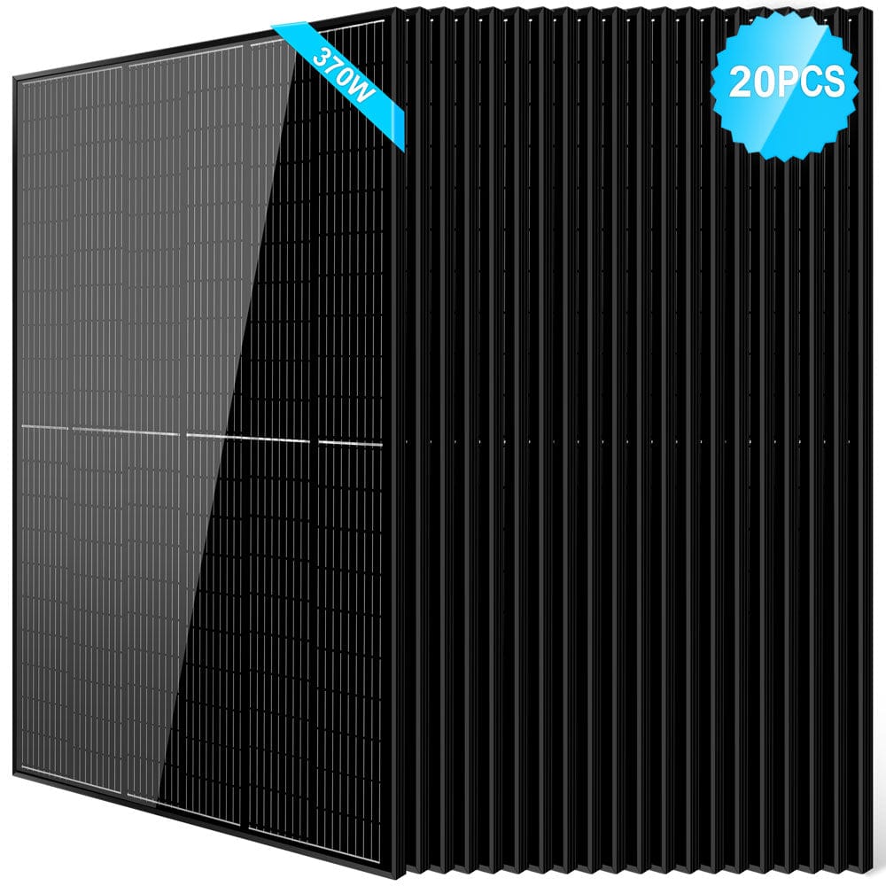 370W Mono Black PERC Solar Panel SunGoldPower 20pcs Monocrystalline Solar Panel