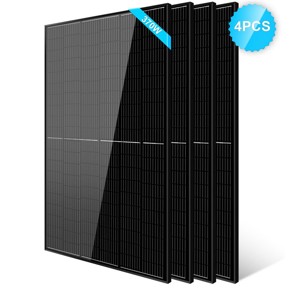 370W Mono Black PERC Solar Panel SunGoldPower 4pcs Monocrystalline Solar Panel