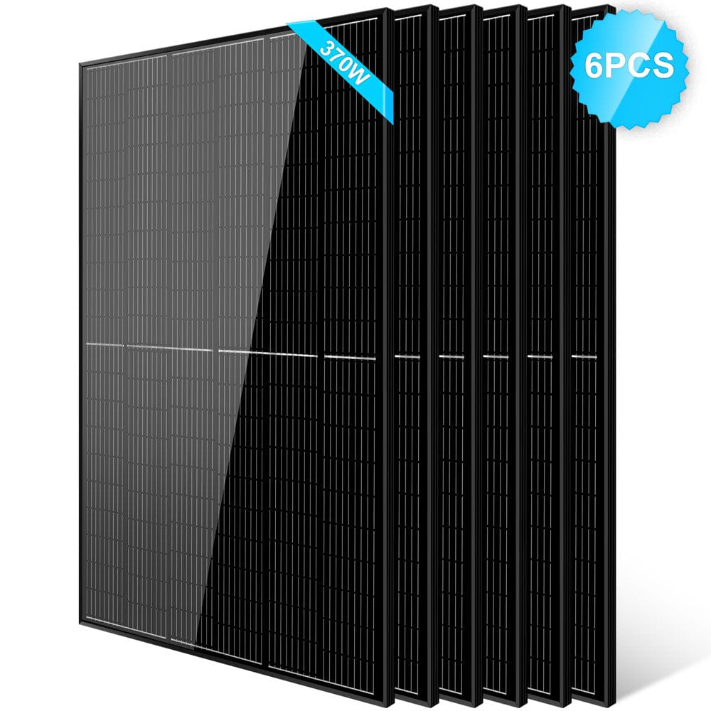 370W Mono Black PERC Solar Panel SunGoldPower 6pcs Monocrystalline Solar Panel