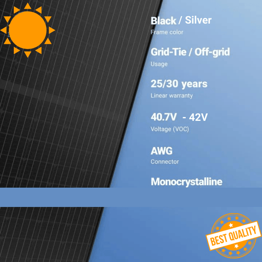 390-400W Tier-1 Monocrystalline Solar Panels | 25-Year Warranty | Choose Your Wattage & # of Panels SunVoyage Solar Panel