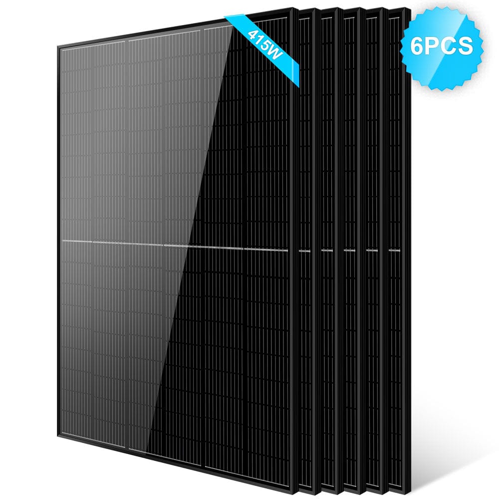 415W Mono Black PERC Solar Panel SunGoldPower 6pcs Monocrystalline Solar Panel