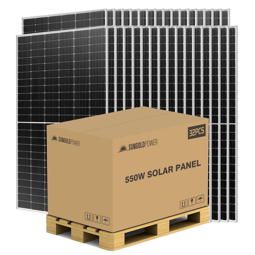 550W MONO PERC SOLAR PANEL FULL PALLET (32 PANELS) SunGoldPower Monocrystalline Solar Panel