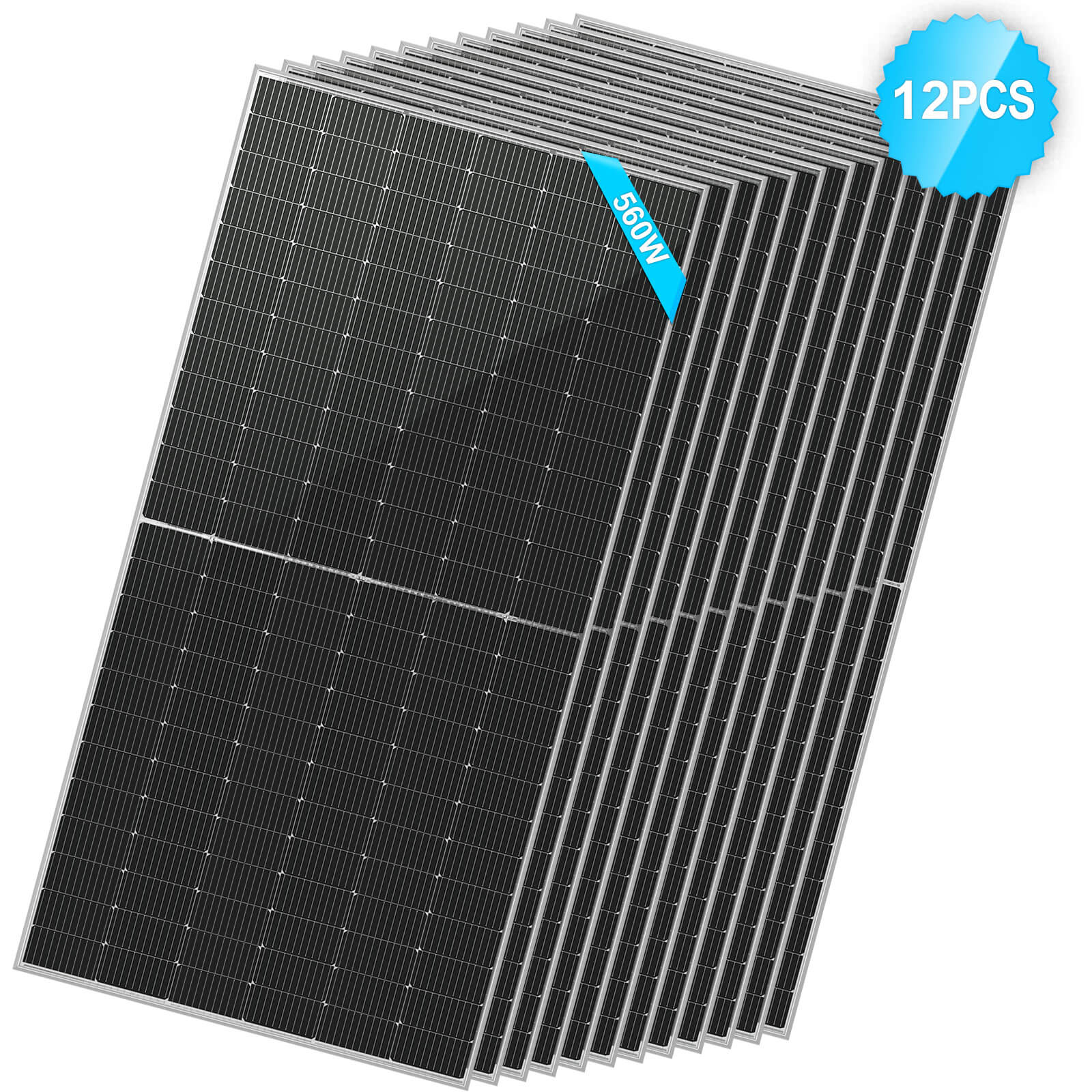 560 Watt Bifacial PERC Solar Panel SunGoldPower 12pcs Bifacial Solar Panel