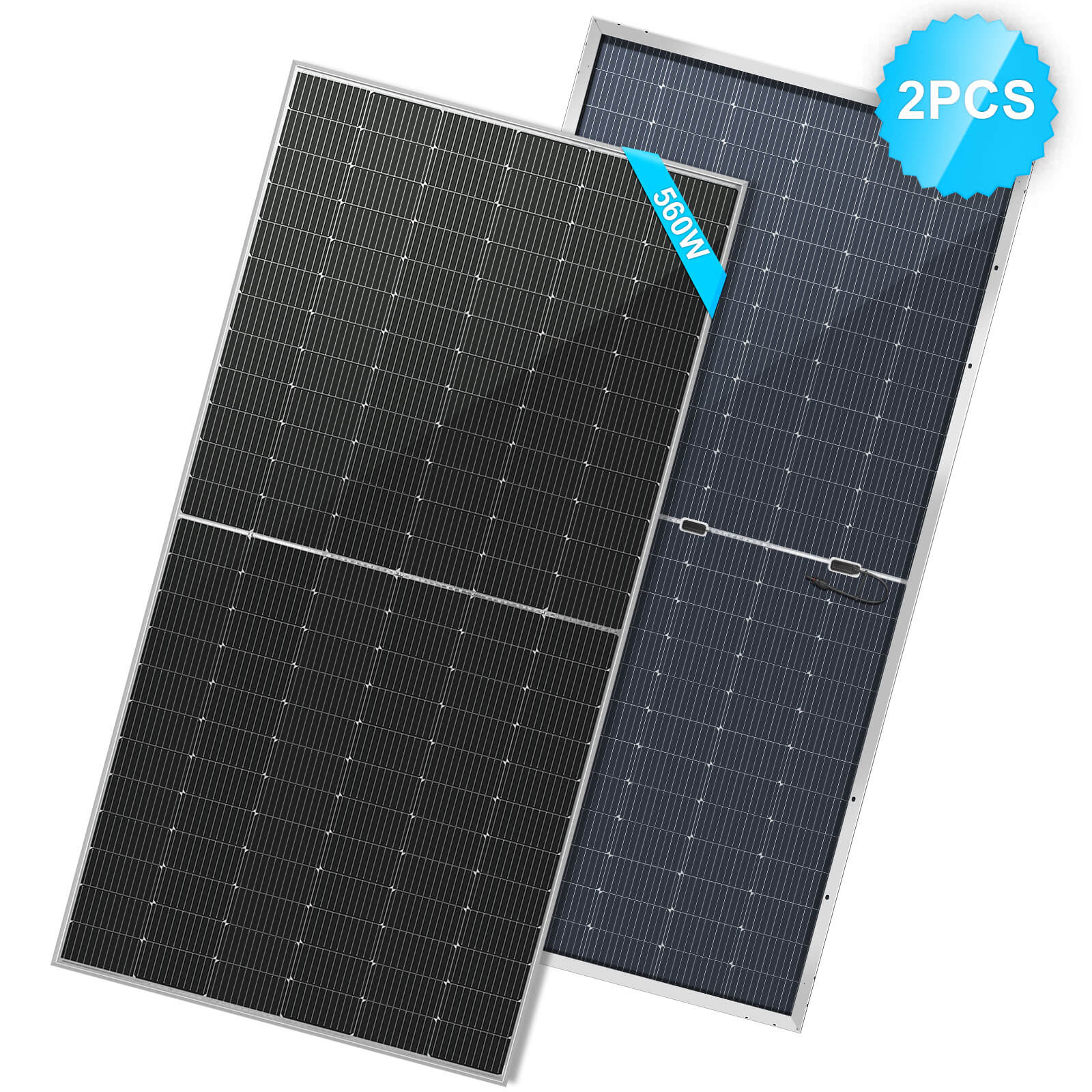 560 Watt Bifacial PERC Solar Panel SunGoldPower 2pcs Bifacial Solar Panel