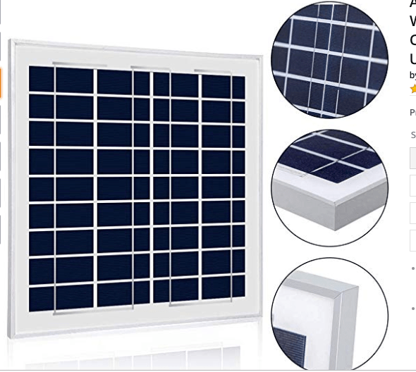 ACOPower 15W 12V Solar Charger Kit, 5A Charge Controller with Alligator Clips AcoPower Solar Panels