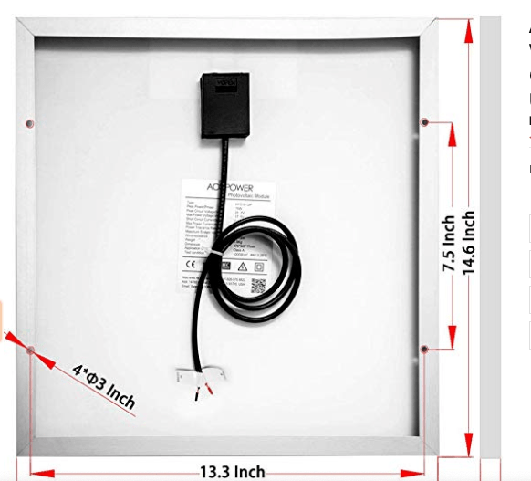 ACOPower 15W 12V Solar Charger Kit, 5A Charge Controller with Alligator Clips AcoPower Solar Panels