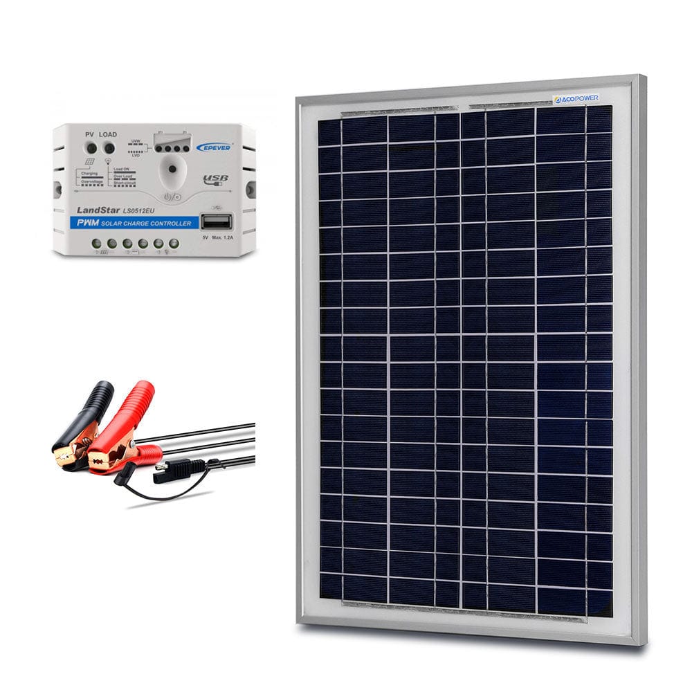 ACOPower 25W Off-grid Solar Kits, 5A charge controller with SAE connector AcoPower Solar Panels