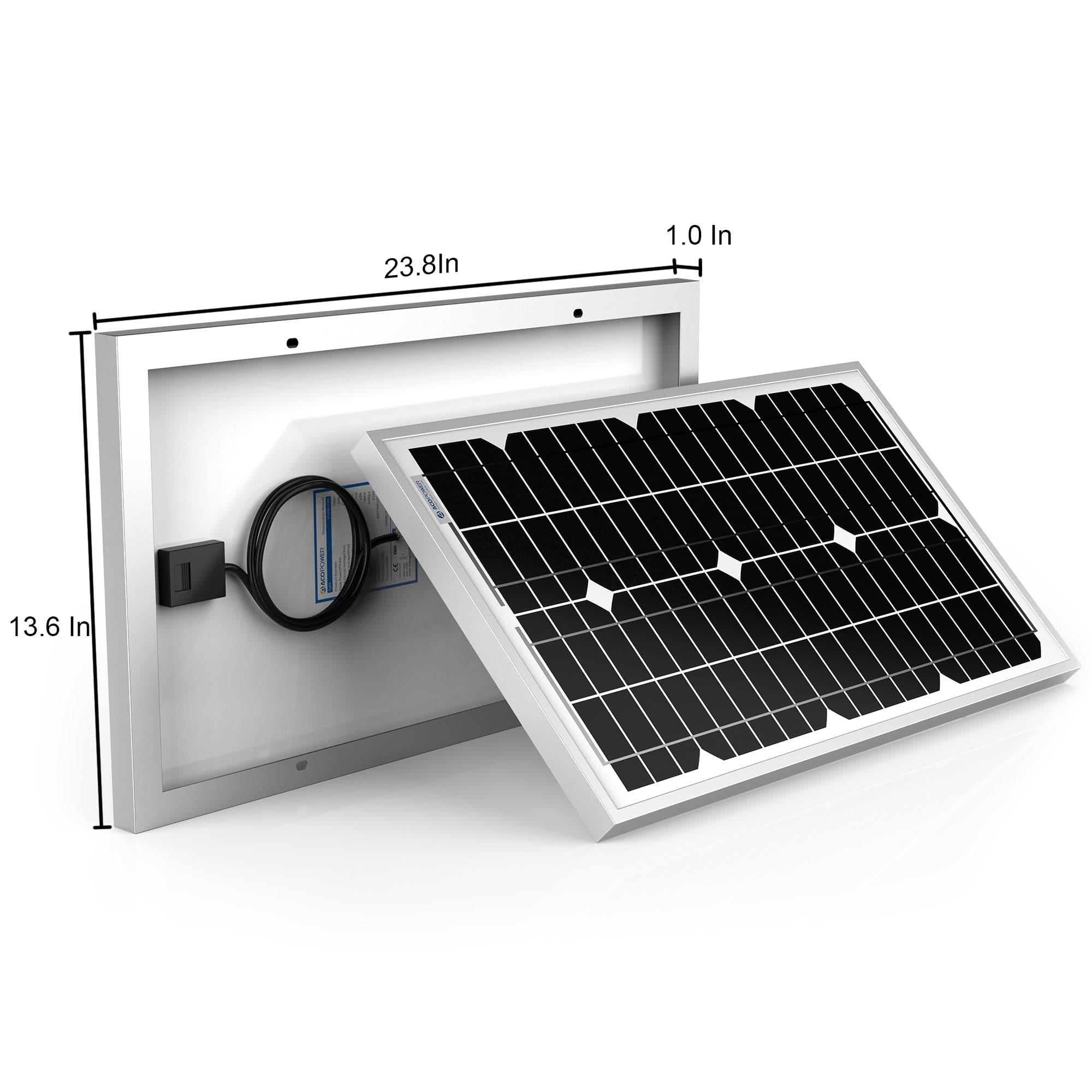 ACOPower 30W Mono Solar Panel for 12 Volt Battery Charging AcoPower Solar Panels