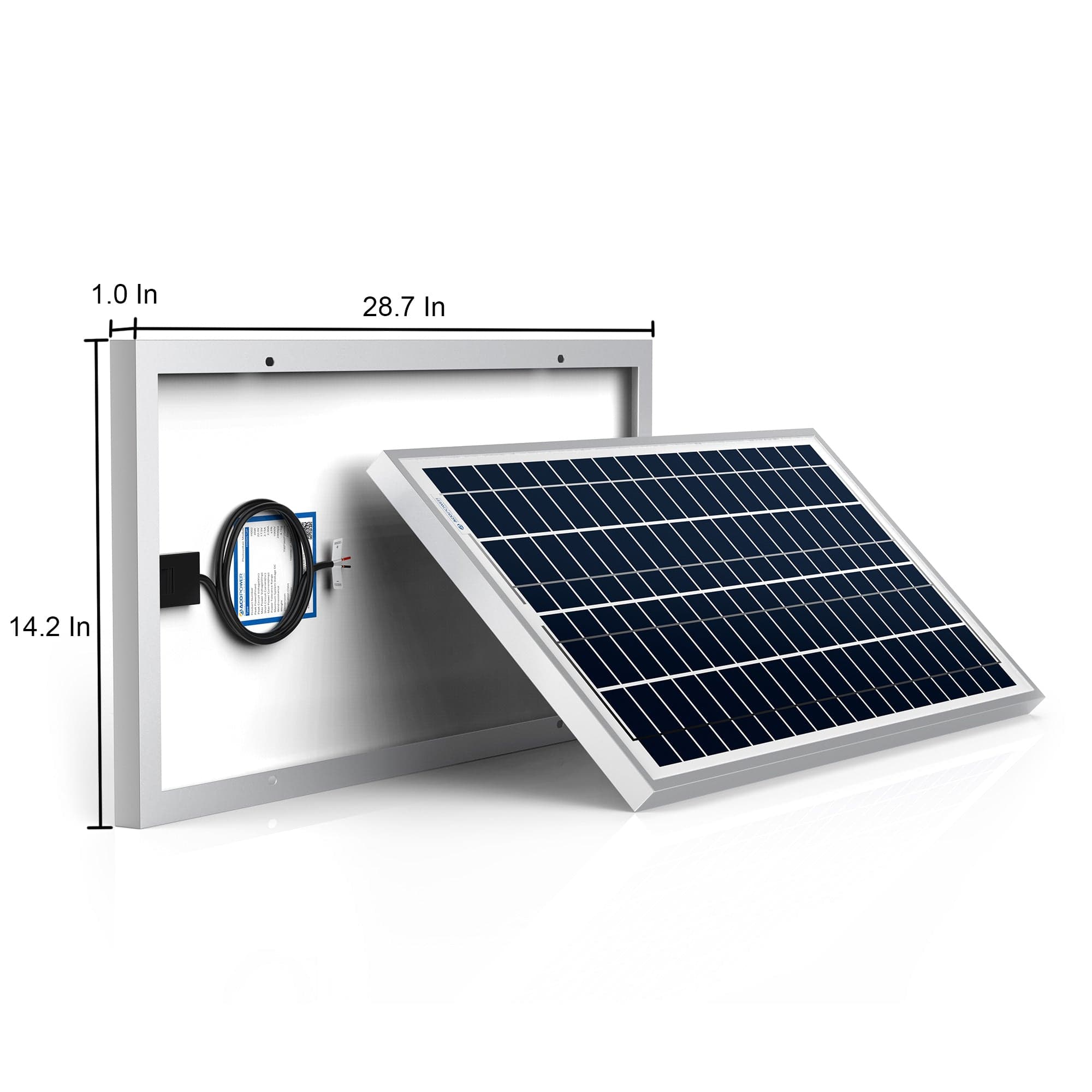 ACOPower 35 Watts Polycrystalline Solar Panel Module for 12 Volt Battery Charging AcoPower Solar Panels