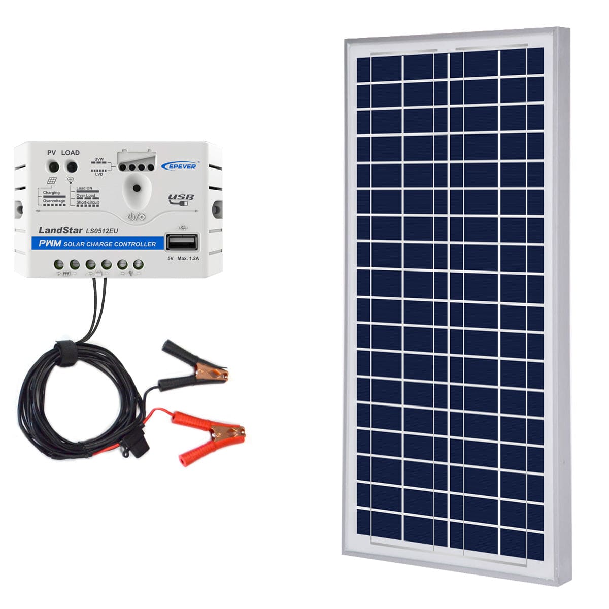 ACOPOWER 35W 12V Solar Charger Kit, 5A Charge Controller with Alligator Clips AcoPower Solar Panels