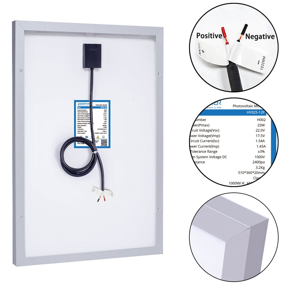 ACOPOWER 35W 12V Solar Charger Kit, 5A Charge Controller with Alligator Clips AcoPower Solar Panels