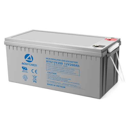 ACOPOWER HYG12-200Ah Rechargeable Gel Deep Cycle 12V 200Ah Battery AcoPower Batteries