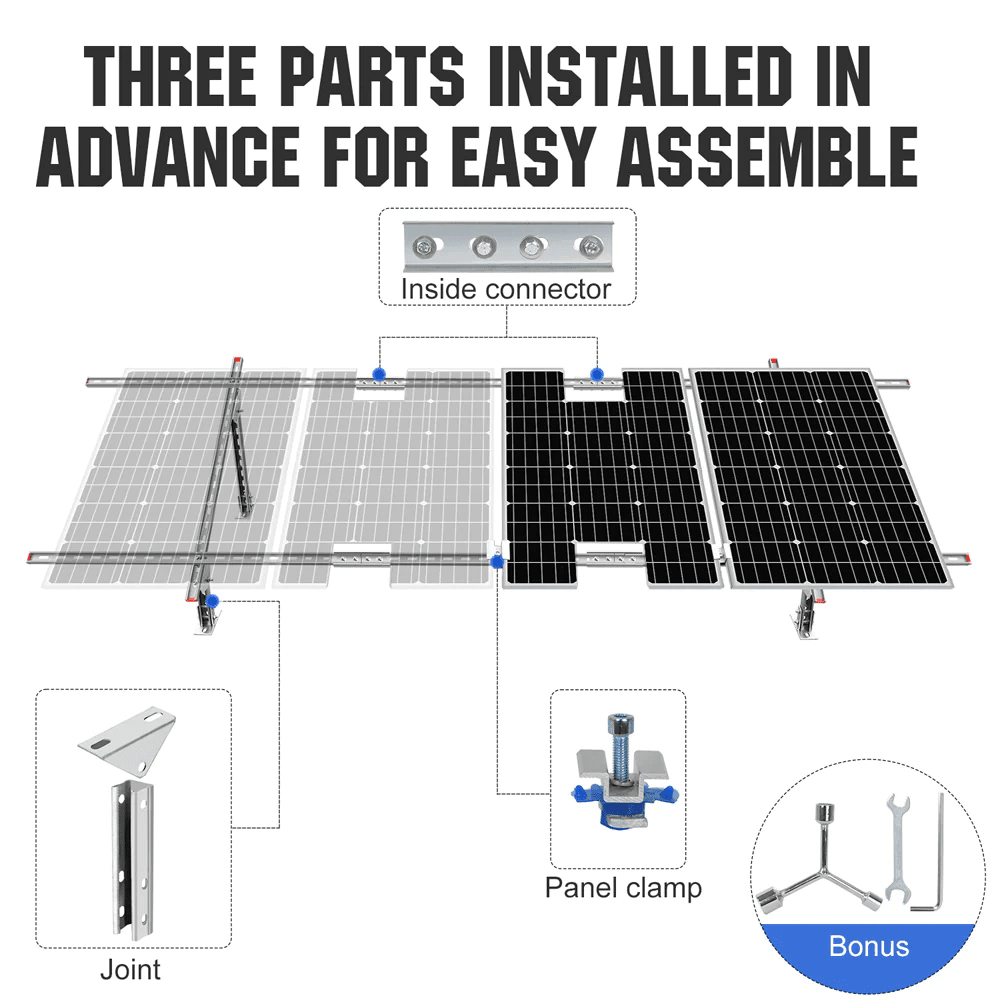 Adjustable Multi-Piece Solar Panel Mounting Brackets for 1-4 Pieces of Solar Panels | Free Shipping Eco-Worthy Accessories