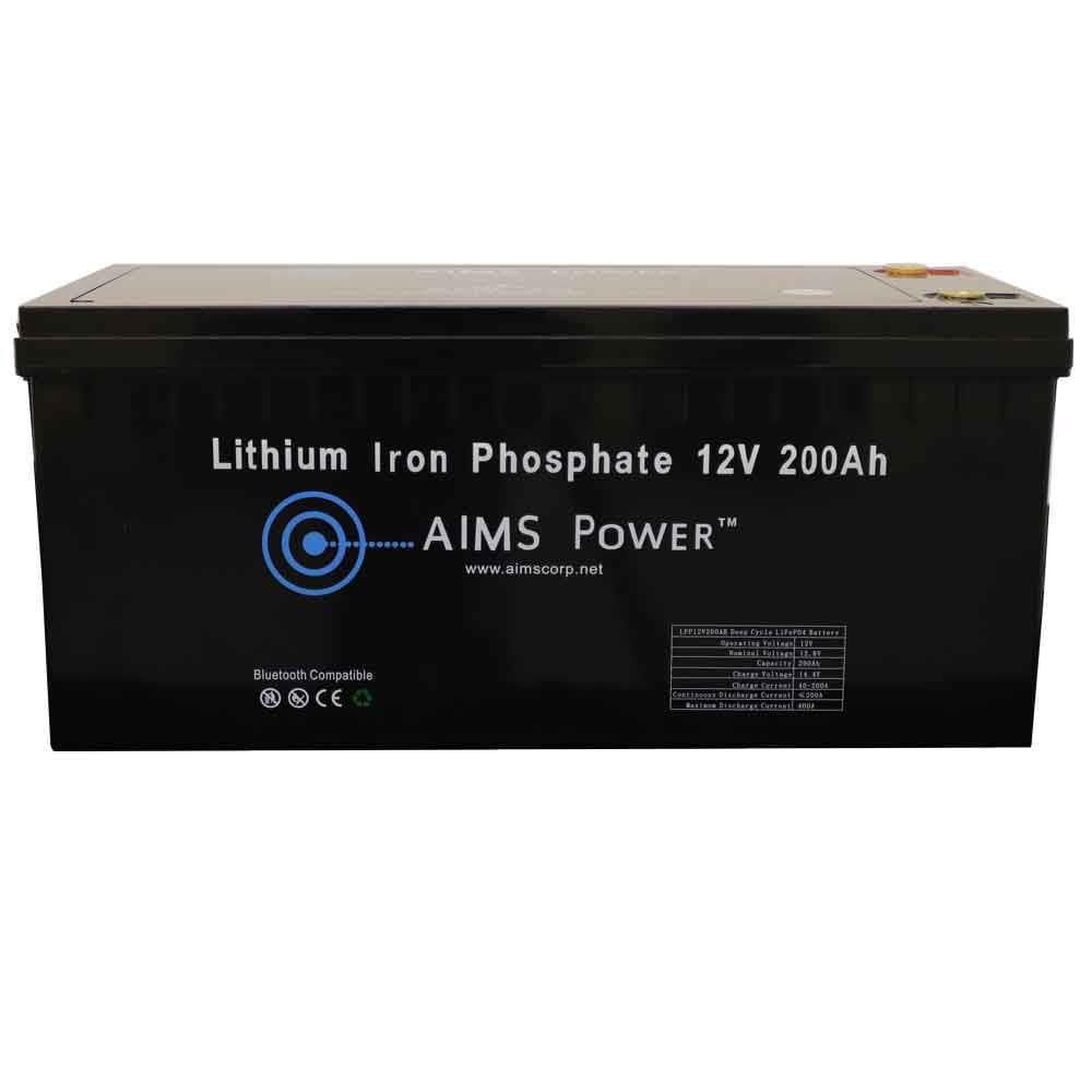 AIMS Lithium Battery 12V 200Ah LiFePO4 with Bluetooth Monitoring | LFP12V200B AIMS power Lithium Batteries