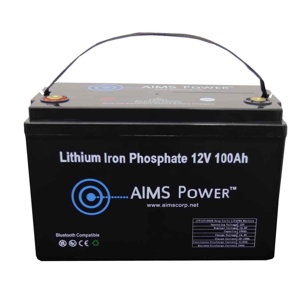 AIMS Power 12V LiFePO4 Lithium Iron Phosphate Battery | LFP12V100B AIMS power Lithium Batteries