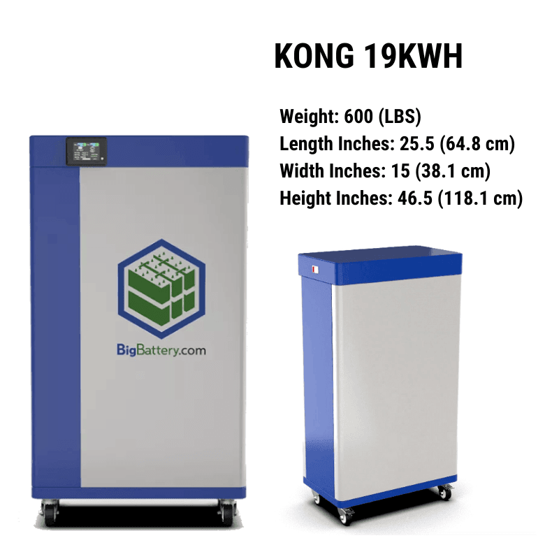 BigBattery 48V KONG [Choose Capacity: 12KWH, 15KWH or 19KWH] 48V Lithium Battery Bank | Stack up to 8 x Units | 10-Year Warranty BigBattery