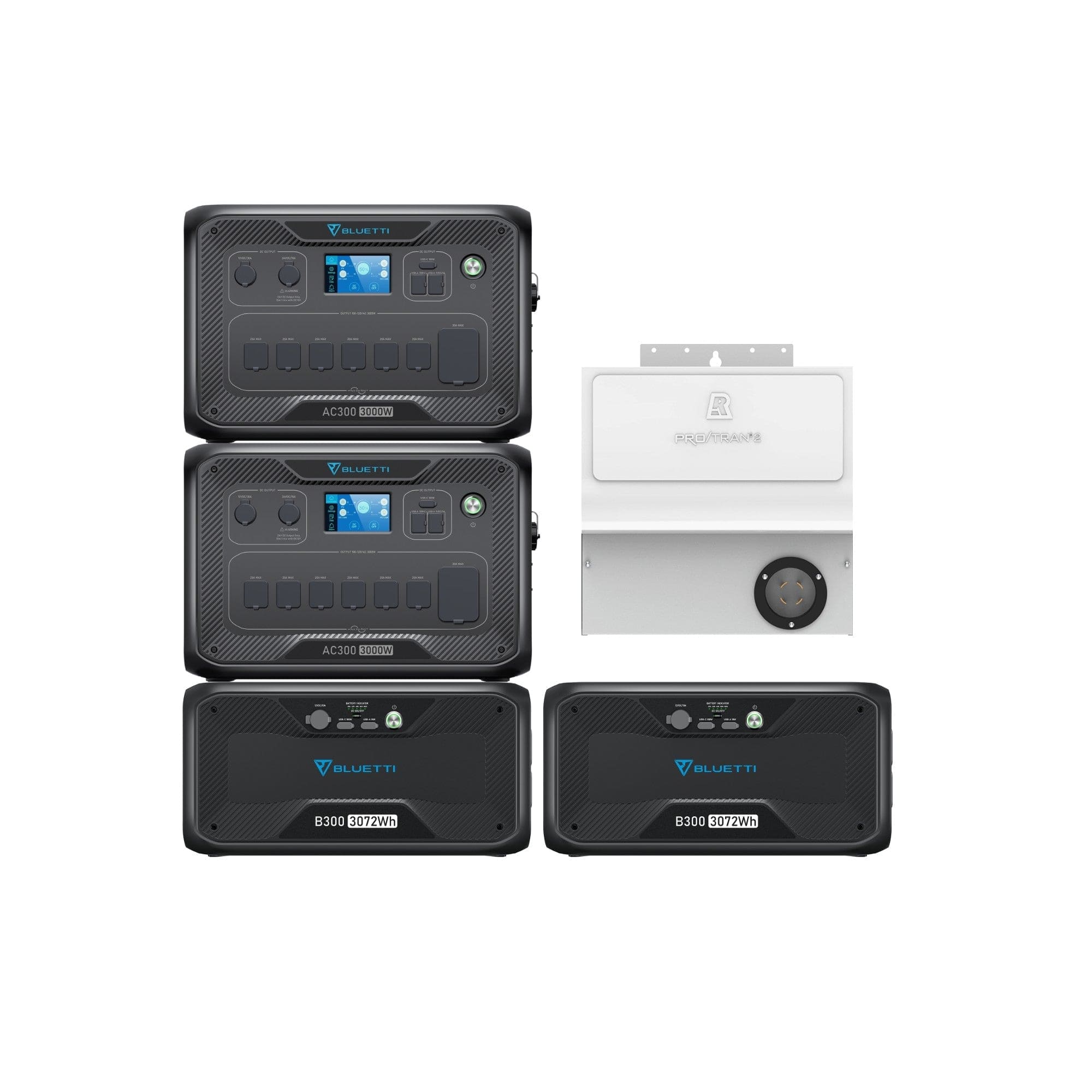 BLUETTI 2*AC300 + 2*B300 + 1*P030A | Home Battery Backup Bluetti AC300 Kits 2*AC300+2*B300+AC300 Home integration Kit（120V&240V) | 6000W,6144Wh,Power Kit Solar Generator Kit