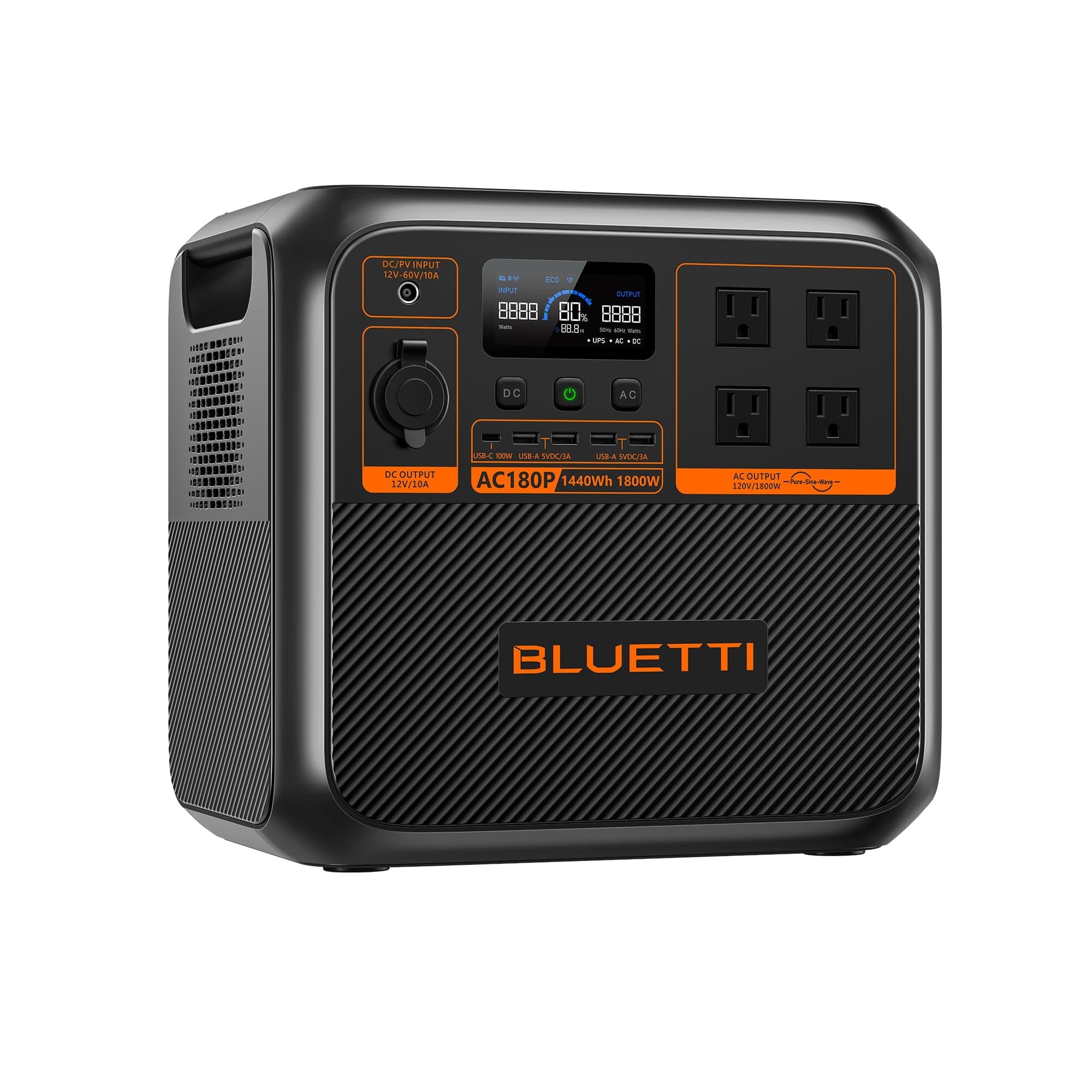 BLUETTI AC180 Solar Portable Power Station | 1,800W 1,152Wh BLUETTI-US