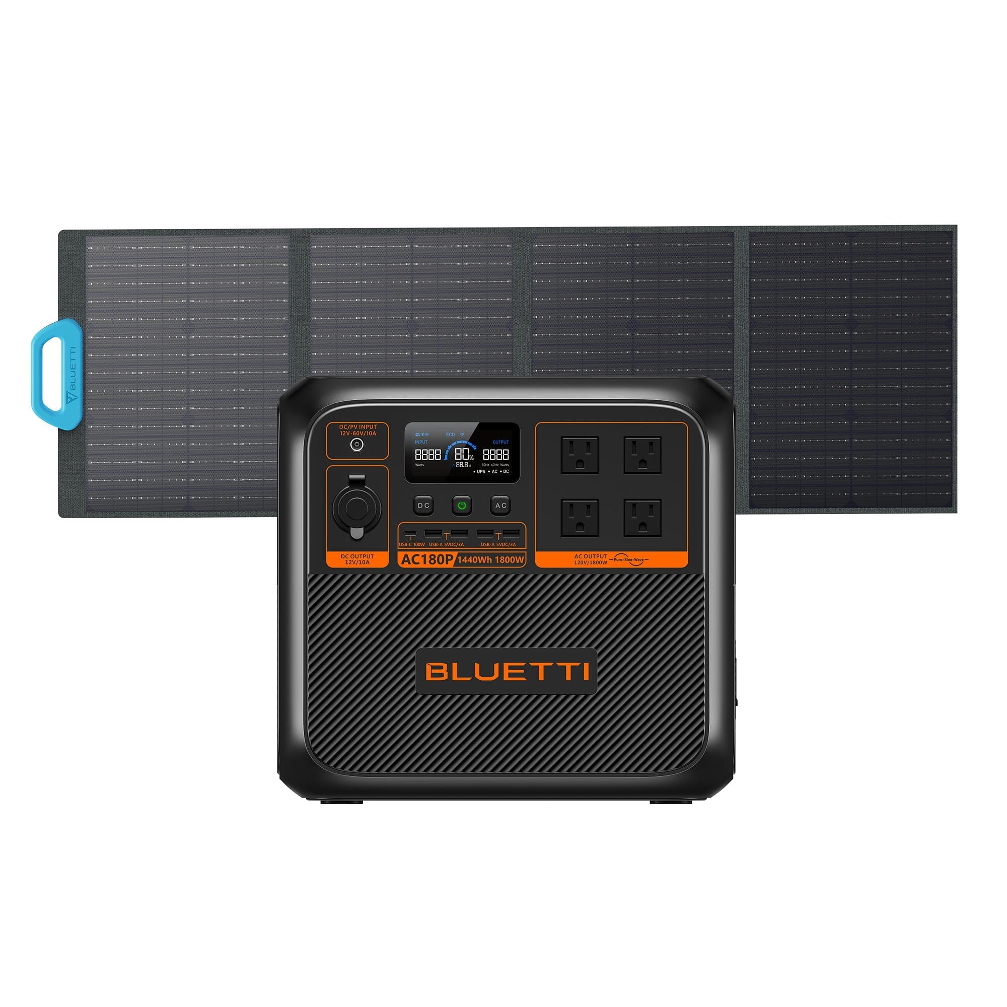 BLUETTI AC180 Solar Portable Power Station | 1,800W 1,152Wh BLUETTI-US