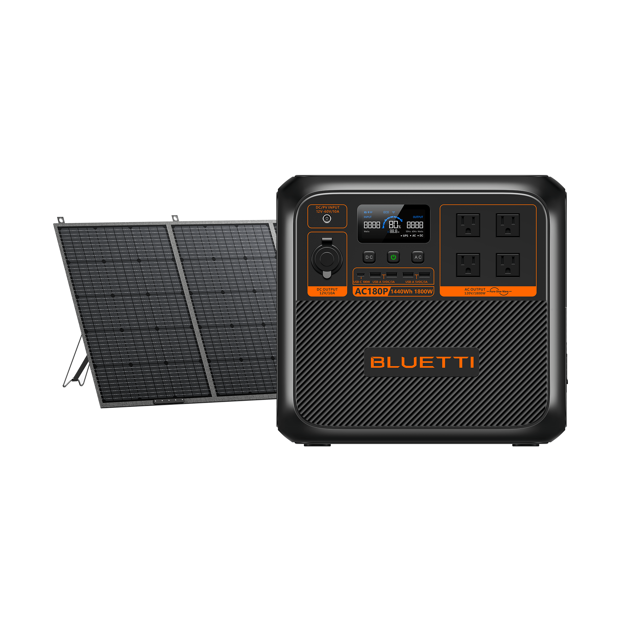 BLUETTI AC180 Solar Portable Power Station | 1,800W 1,152Wh BLUETTI-US