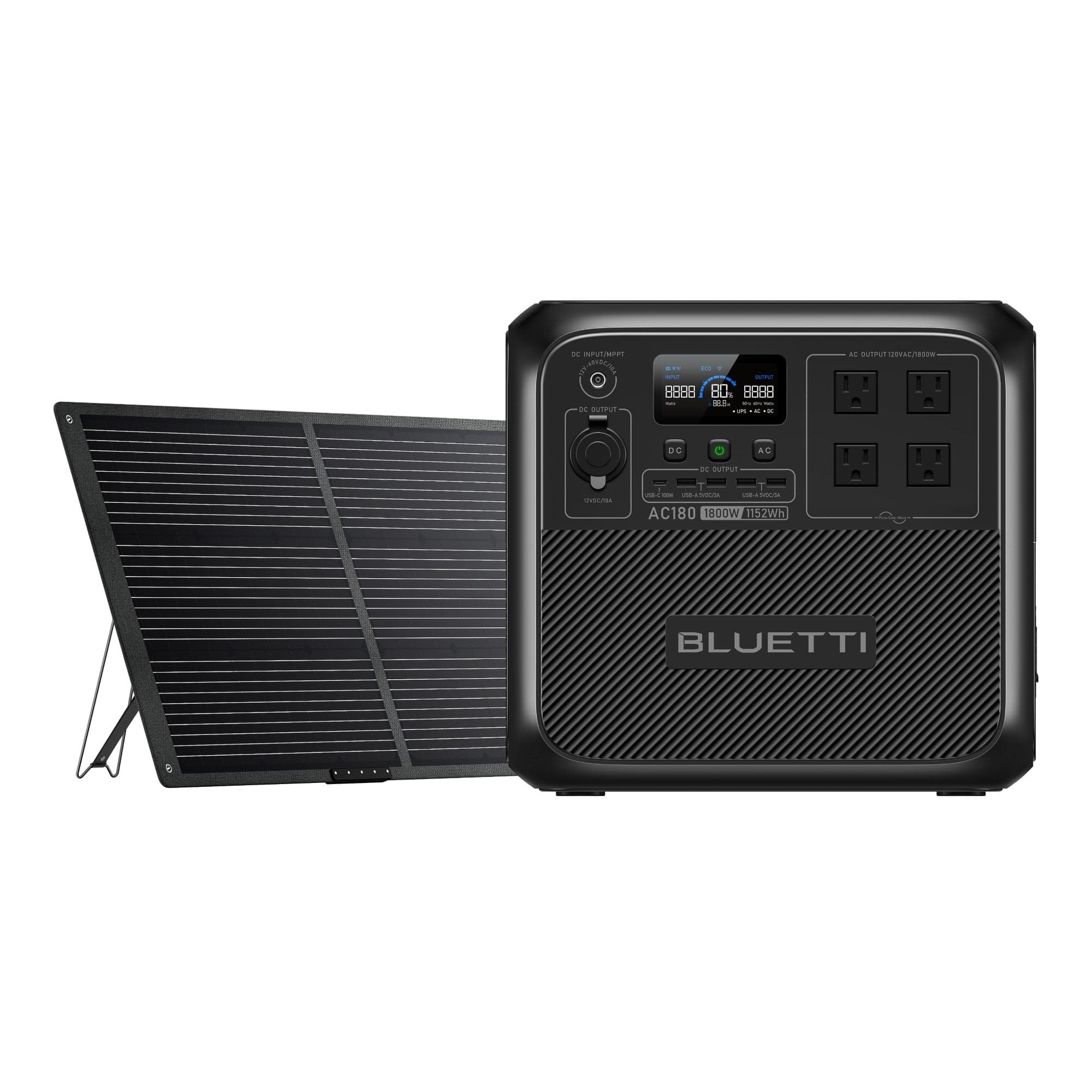 BLUETTI AC180 Solar Portable Power Station | 1,800W 1,152Wh BLUETTI-US