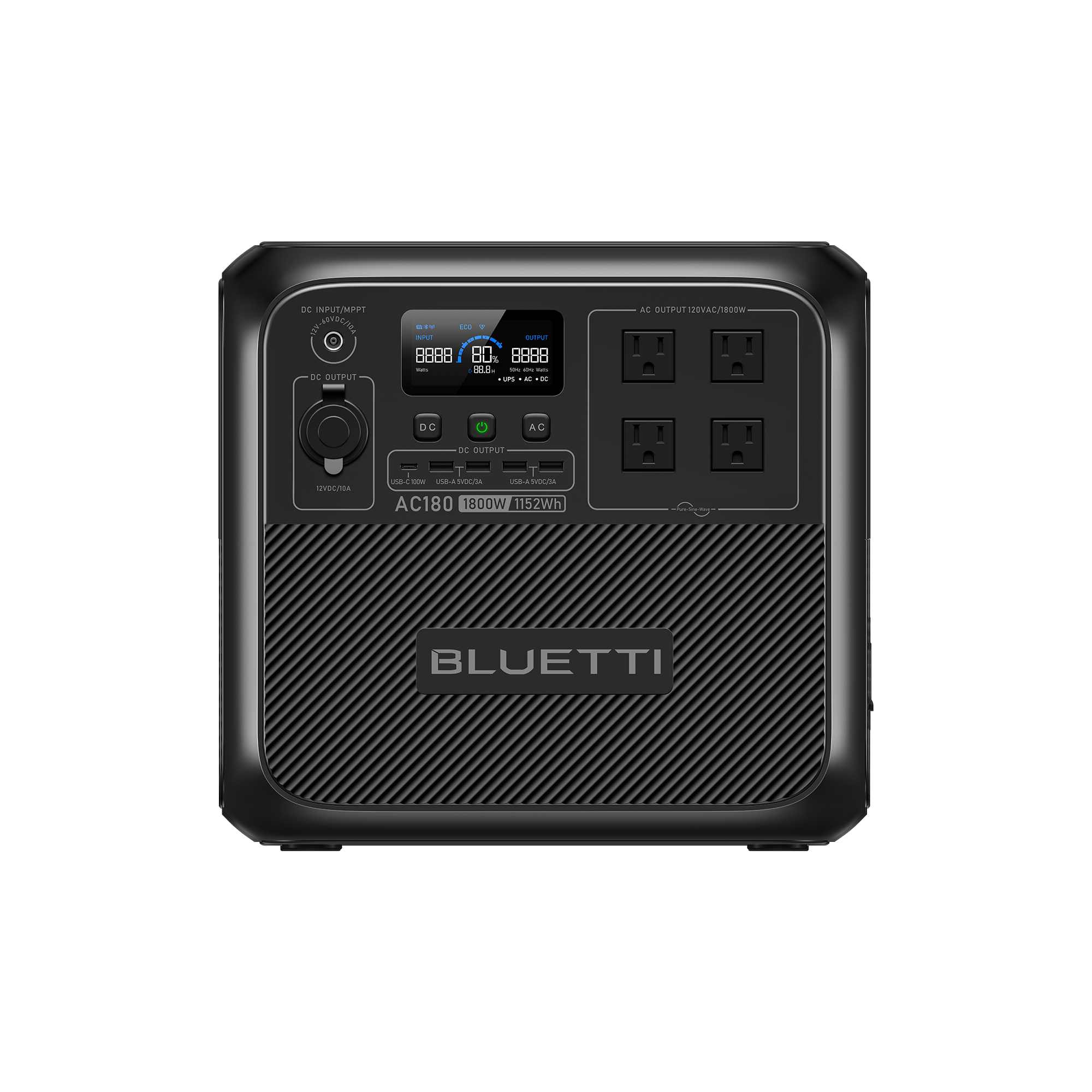 BLUETTI AC180 Solar Portable Power Station | 1,800W 1,152Wh BLUETTI-US AC180 | 1800W, 1152Wh, Power Station