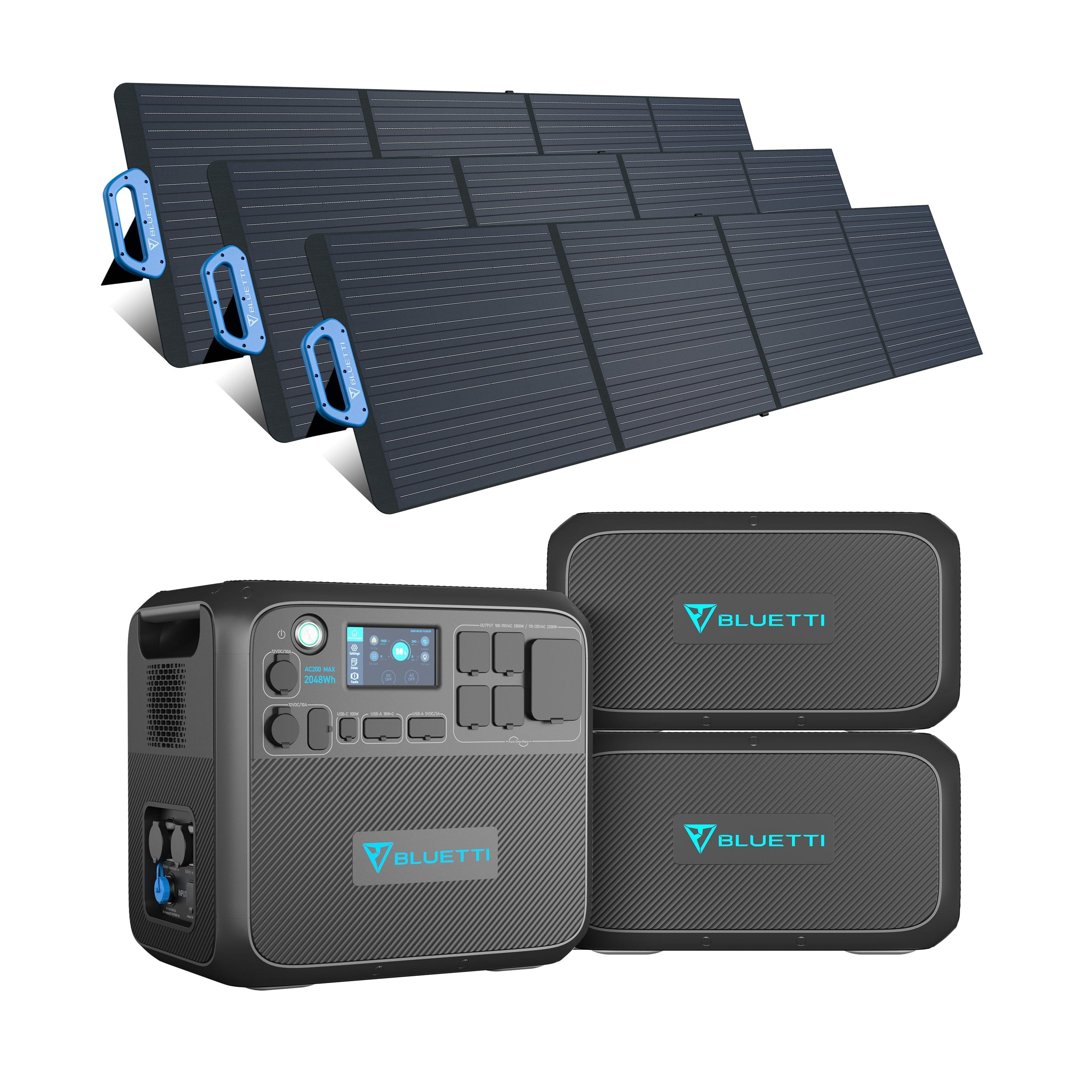BLUETTI AC200MAX + 2*B230 + 3*PV200 | Solar Generator Kit Bluetti AC200Max Kits Solar Generator Kit