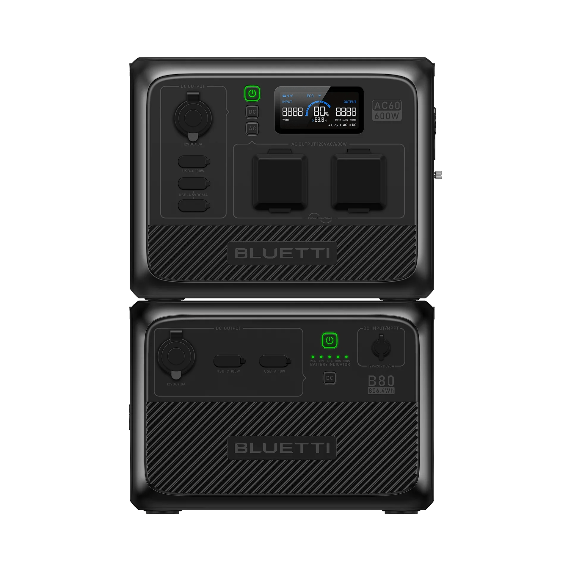 BLUETTI AC60 Portable Power Station | 600W 403Wh BLUETTI-US AC60+B80 | 600W, 1209Wh Power Kit power station