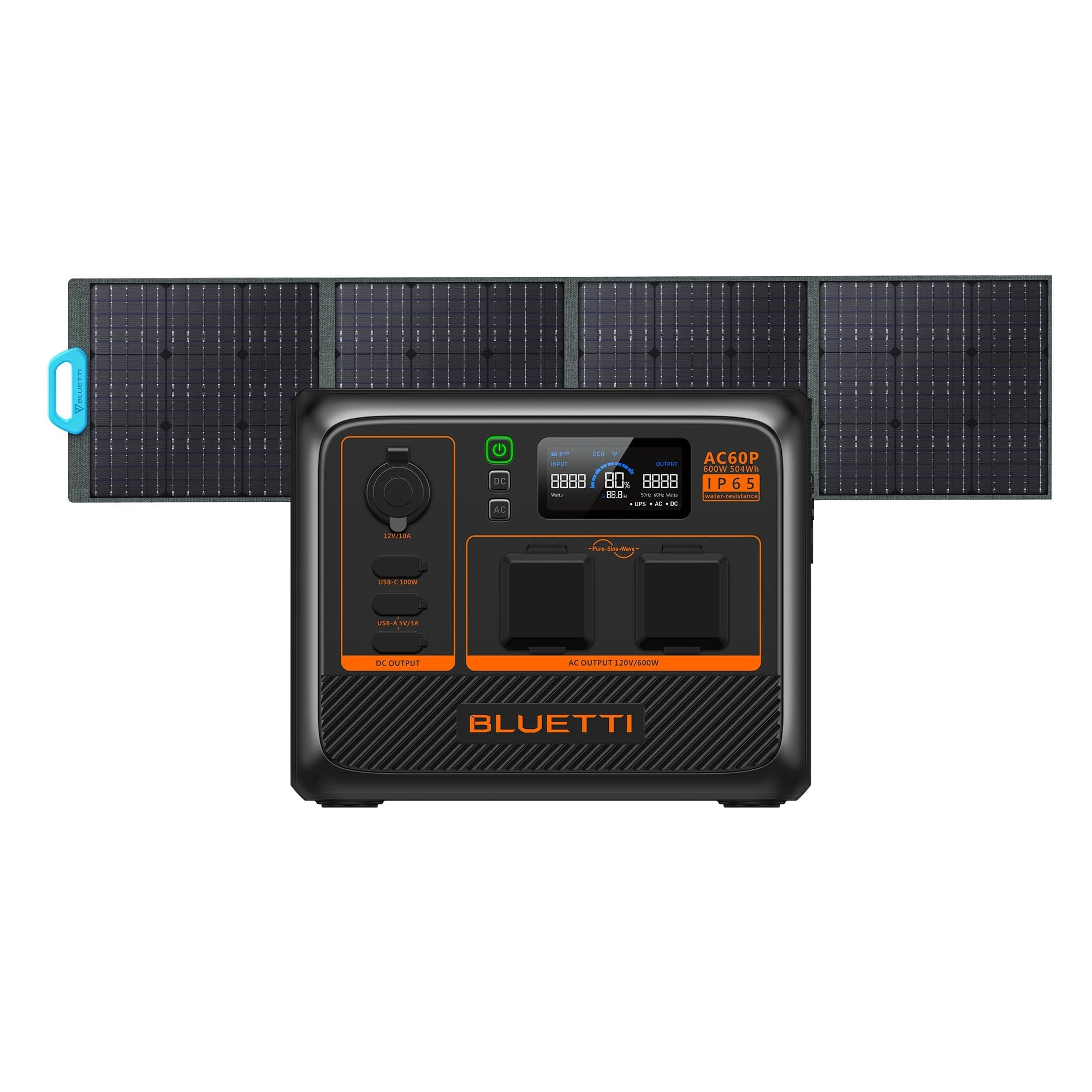 BLUETTI AC60P Portable Power Station | 600W 504Wh BLUETTI-US AC60P+PV200 | 600W,504Wh,200W Solar Kit