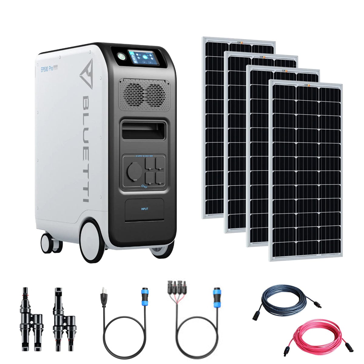 Bluetti EP500 PRO 5,100Wh 3,000W Portable Power Kit | 4 x 200 Watt 12V Rigid Mono Solar Panels | Complete Solar Kit Bluetti EP500 Kits EP500 PRO