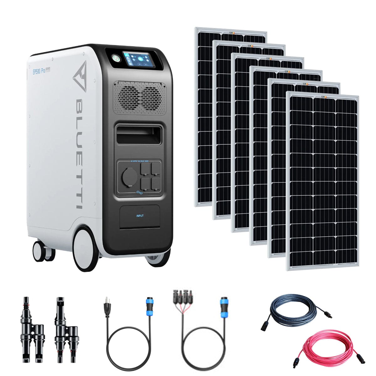 Bluetti EP500 PRO 5,100Wh/3,000W Portable Power Kit | 6 x 200 Watt 12V Rigid Mono Solar Panels | Complete Solar Kit Bluetti EP500 Kits EP500 PRO