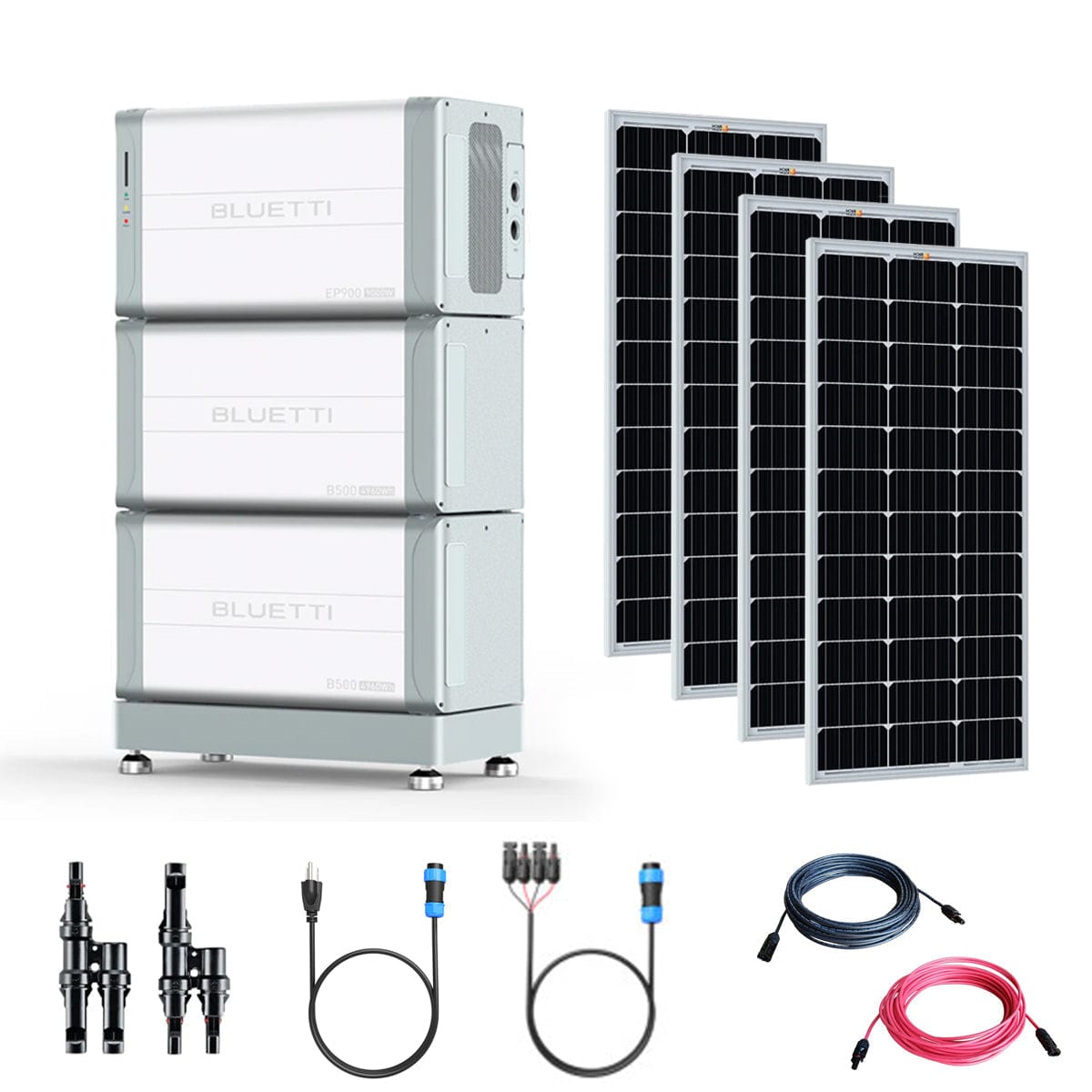 BLUETTI EP900 9,000W 120V/240V Portable Power Station | 10kWh Battery Backup | 4 x 200W 24V Rigid Mono Solar Panels Bluetti EP900 Kits EP900