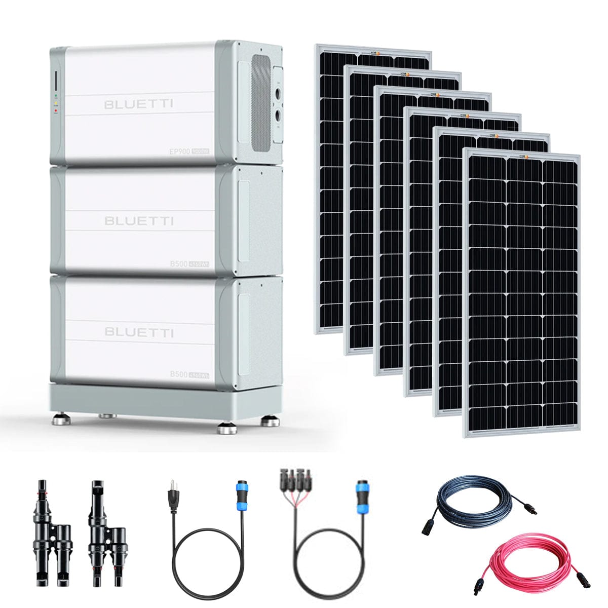 BLUETTI EP900 9,000W 120V/240V Portable Power Station | 10kWh Battery Backup | 6 x 200W 24V Rigid Mono Solar Panels Bluetti EP900 Kits EP900