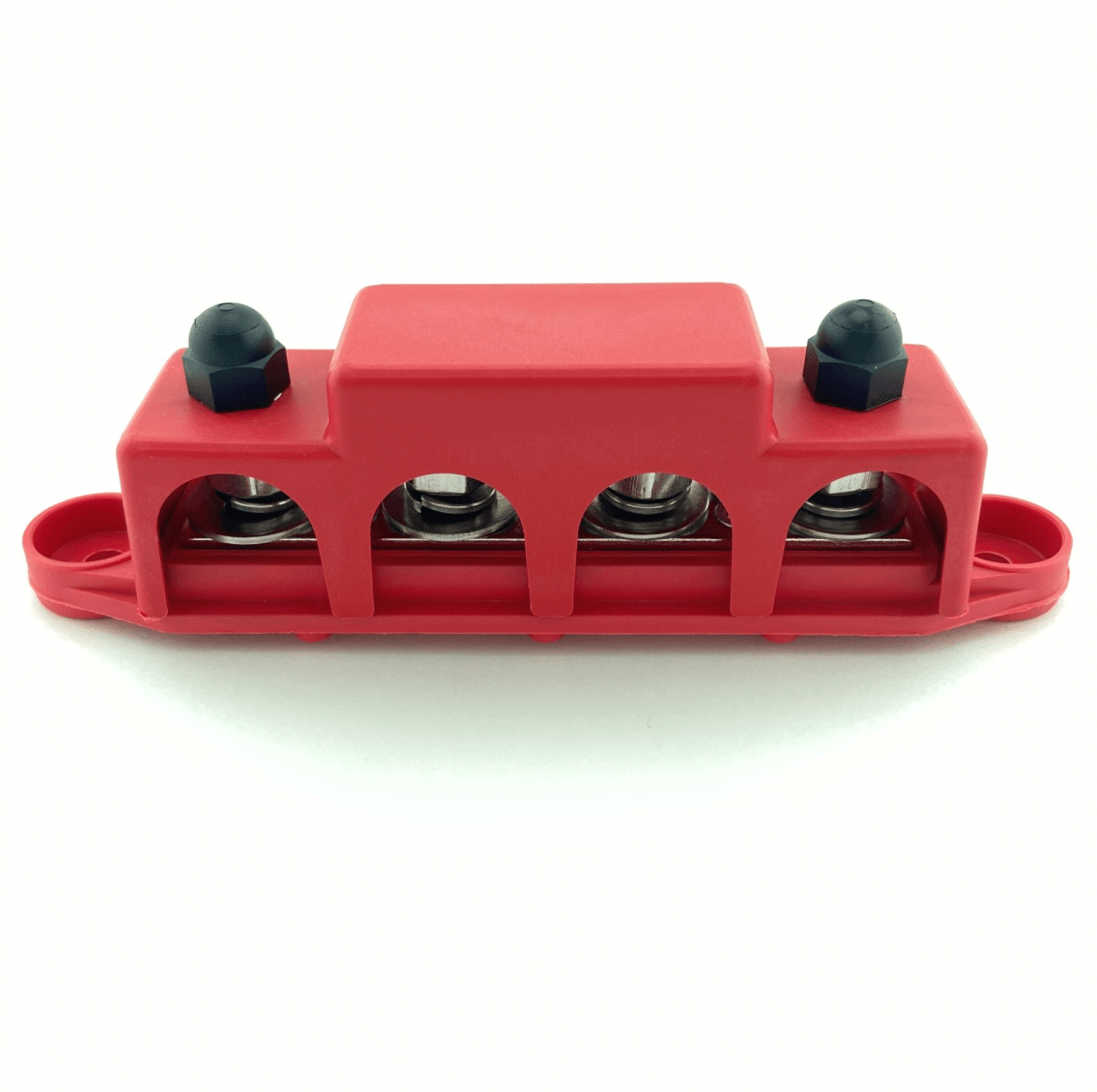 Busbar 250A with Cover - 4 Post - Choose Stud Size BatteryCableUSA Red / 5/16 Studs