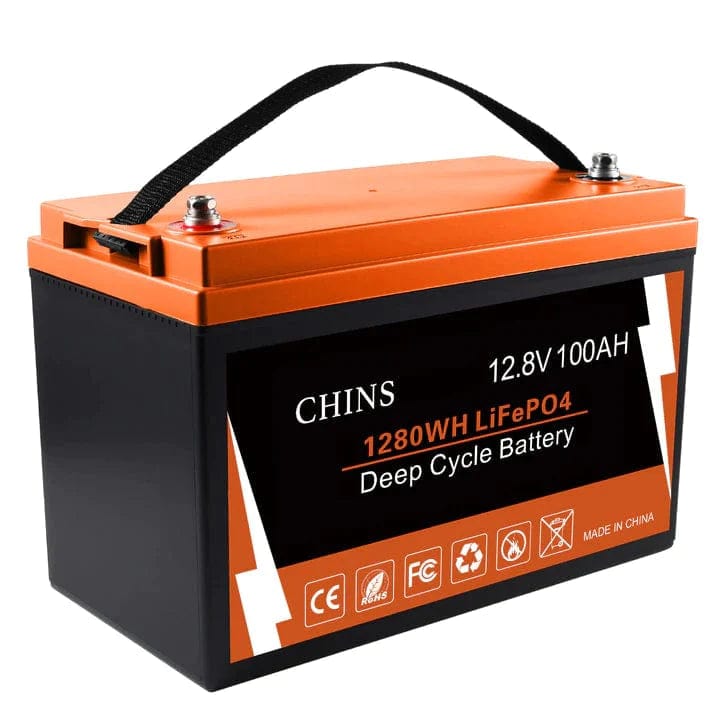 Chins Smart 12.8V/100Ah LiFePO4 Deep Cycle Battery Chins Chins Deep Cycle Batteries