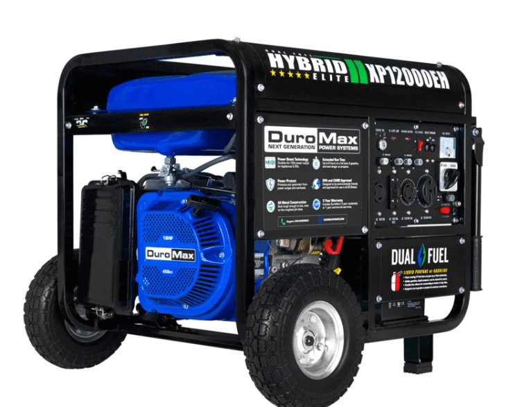 DuroMax XP12000EH 12000-Watt 18 HP Portable Dual Fuel Gas Propane Generator | XP12000EH DuroMax