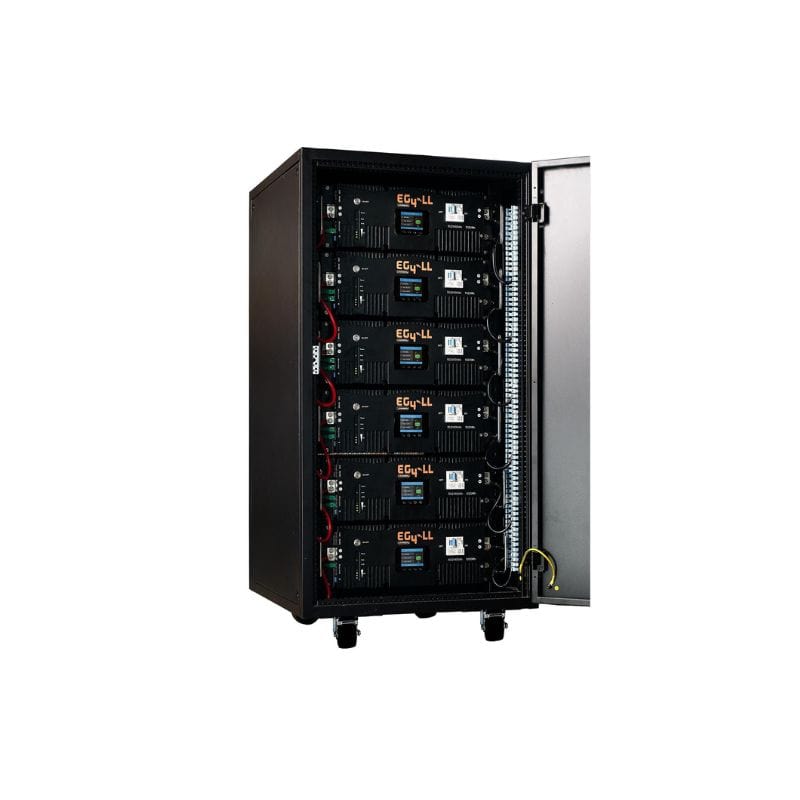 EG4-[LL] Lithium Server Rack Battery Kit (V2) | [30.72kWh] | UL1973 | Includes Pre-Assembled Enclosed Rack | With Door & Wheels EG4 1 x 6-Rack [30.72KWH] Batteries