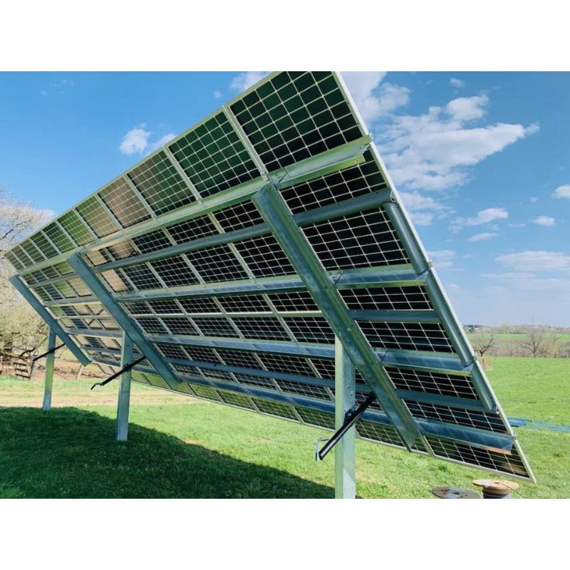 Ground Mount Solar Rack for 12 / 18 / 24 / 36 or 48 Solar Panels | Made In USA! Engineered / Galvanized Steel | Fixed or Seasonal Tilt Adjust | Poly U-Guard Wire Management Set Included Sinclair Designs Racking