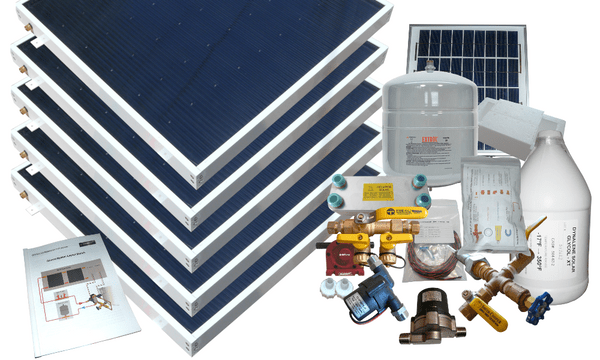 Heliatos Beach Freeze Protected Solar Water Heater Kit Heliatos Solar 5 Panels / Single Row - In Stock Solar Water Heater Kits