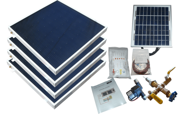 Heliatos Beach Solar Water Heater Kit Heliatos Solar 4 Panels / Single Row - In Stock Solar Water Heater Kits